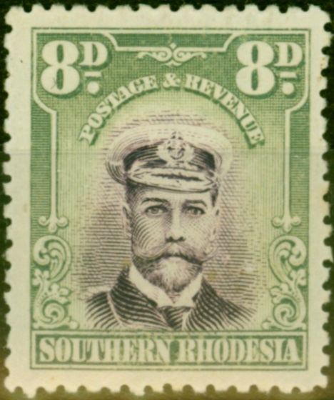 Collectible Postage Stamp from Southern Rhodesia 1924 8d Purple & Pale Green SG8 Fine Mtd Mint