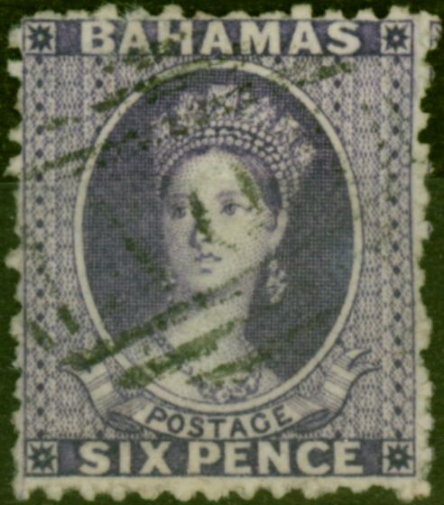 Rare Postage Stamp Bahamas 1863 6d Violet SG32 Good Used