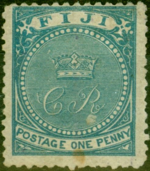 Collectible Postage Stamp from Fiji 1871 1d Blue SG10 Good Unused