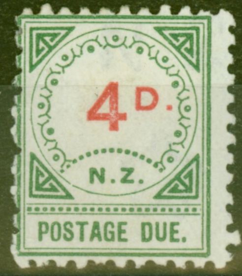 Valuable Postage Stamp from New Zealand 1899 4d Vermilion & Green SGD16 Fine Mtd Mint