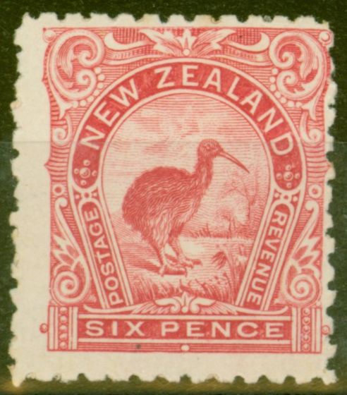 Old Postage Stamp from New Zealand 1900 6d Rose SG265c Fine Mtd Mint