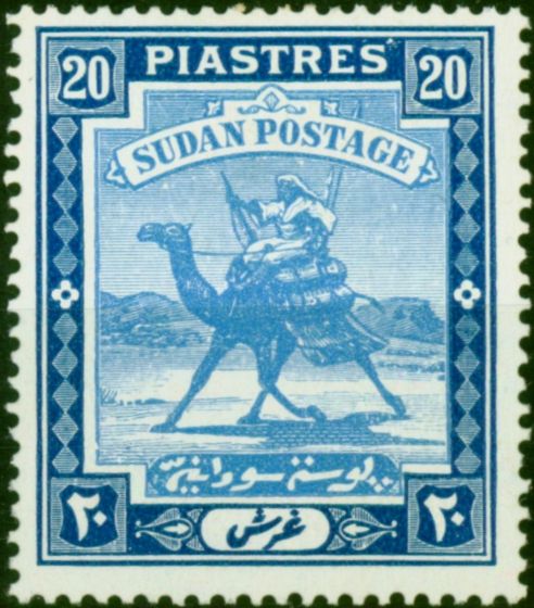 Sudan 1941 20p Pale Blue & Blue SG46ba Ordin Paper Fine MM . King George VI (1936-1952) Mint Stamps