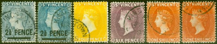 Valuable Postage Stamp from St Vincent 1890 Set of 6 SG55-58a Fine Used All Shades