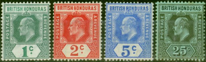 Rare Postage Stamp British Honduras 1908-11 Set of 4 SG95-100 Fine MNH