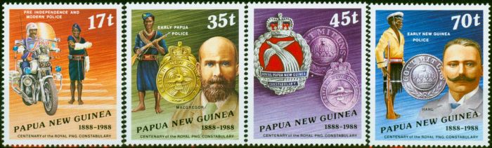 Collectible Postage Stamp Papua New Guinea 1988 Constabulary Set of 4 SG571-574 V.F MNH