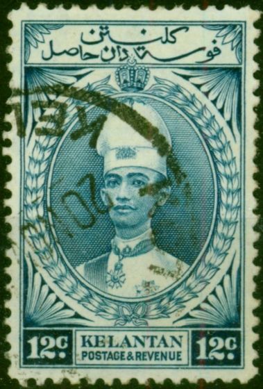 Kelantan 1937 12c Blue SG47 Fine Used (2). King George VI (1936-1952) Used Stamps