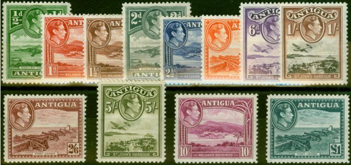 Valuable Postage Stamp Antigua 1938-48 Set of 12 SG98-109 Fine MNH