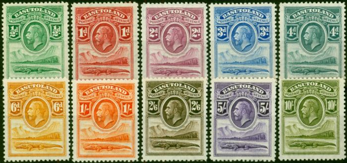 Basutoland 1933 Set of 10 SG1-10 Good LMM . King George V (1910-1936) Mint Stamps