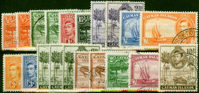 Cayman Islands 1938-48 Extended Set of 20 SG115-126 All Perfs Ex SG126a Fine Used . King George VI (1936-1952) Used Stamps