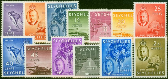 Valuable Postage Stamp Seychelles 1952 Set of 13 to 2R25 SG158-170 Fine & Fresh LMM