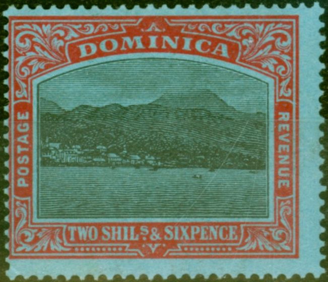 Valuable Postage Stamp from Dominica 1921 2s6d Black & Red-Blue SG70 Fine Very Lightly Mtd Mint