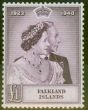 Falkland Islands 1948 RSW £1 Mauve SG167 Very Fine MNH  King George VI (1936-1952) Collectible Royal Silver Wedding Stamp Sets