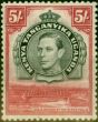 Rare Postage Stamp from K.U.T 1944 5s Black & Carmine SG148 P.13.25 Fine Mtd Mint