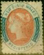 Rare Postage Stamp from N.S.W 1863 Rose-Red & Prussian Blue SG125 Fine Lightly Used