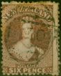 Rare Postage Stamp New Zealand 1867 6d Brown SG122a Good Used
