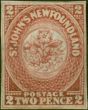 Valuable Postage Stamp Newfoundland 1862 2d Rose-Lake SG17 Fine & Fresh LMM