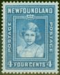 Valuable Postage Stamp from Newfoundland 1938 4c Light Blue SG270w Wmk Top of Shield to Right Fine MNH