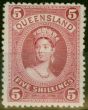 Collectible Postage Stamp from Queensland 1906 5s Rose SG2734 Fine Mtd Mint