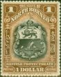 Old Postage Stamp from North Borneo 1911 $1 Black & Chestnut SG180 V.F Lightly Mtd Mint