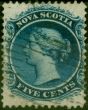 Valuable Postage Stamp Nova Scotia 1860 5c Deep Blue SG13 Fine Used