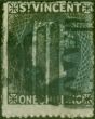 Rare Postage Stamp St Vincent 1866 1s Slate-Grey SG9 Fine Used (3)