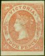 Old Postage Stamp from Victoria 1857 4d Dull Red SG43 Fine Unused