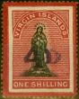 Valuable Postage Stamp Virgin Islands 1888 4d on 1s Black & Rose-Carmine SG42d Fine MM (2)