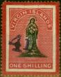 Old Postage Stamp Virgin Islands 1888 4d on 1s Black & Rose-Carmine SG42d Fine MM