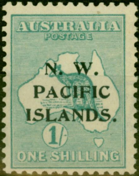 Old Postage Stamp from New Guinea 1915 1s Emerald SG90Var 'Break in Base of O in One' Fine Lightly Mtd Mint