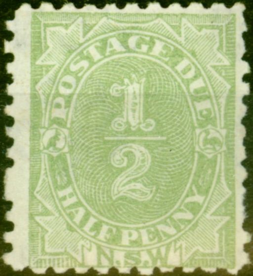 Old Postage Stamp from New South Wales 1892 1/2d Green SGD1 Fine Lightly Mtd Mint