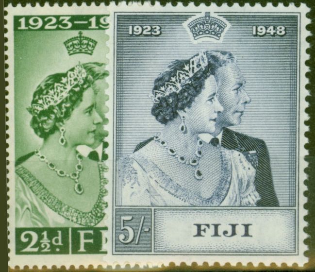 Fiji 1948 RSW set of 2 SG270-271 V.F MNH King George VI (1936-1952) Old Royal Silver Wedding Stamp Sets