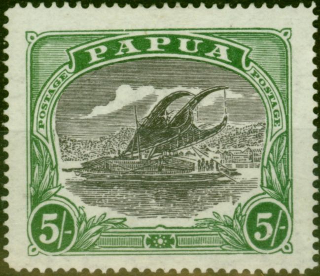 Collectible Postage Stamp from Papua 1916 5s Black & Dp Green SG104 Fine Mtd Mint