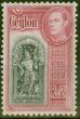 Valuable Postage Stamp from Ceylon 1938 2R Black & Carmine SG396 Fine MNH