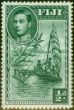 Collectible Postage Stamp Fiji 1941 1/2d Green SG249a P.14 Fine LMM