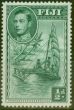 Collectible Postage Stamp from Fiji 1941 1/2d Green SG249a P.14 V.F MNH