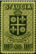 Old Postage Stamp St Lucia 1938 10s Black-Yellow SG138 Fine VLMM