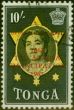 Valuable Postage Stamp Tonga 1962 10s Yellow & Black SG015a 'MAII' V.F.U