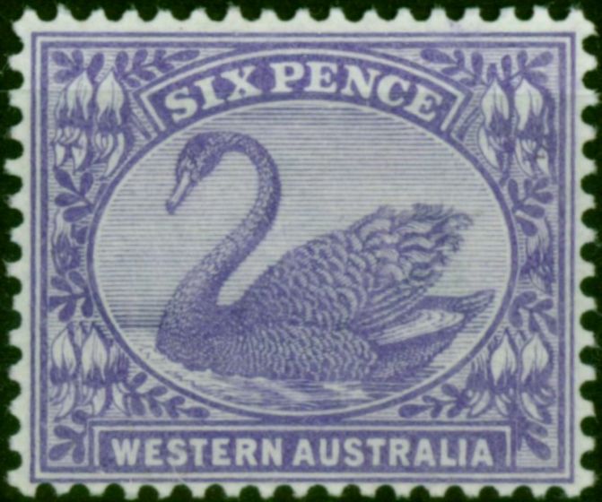 Western Australia 1906 6d Bright Violet SG115 Fine & Fresh MM . King Edward VII (1902-1910) Mint Stamps