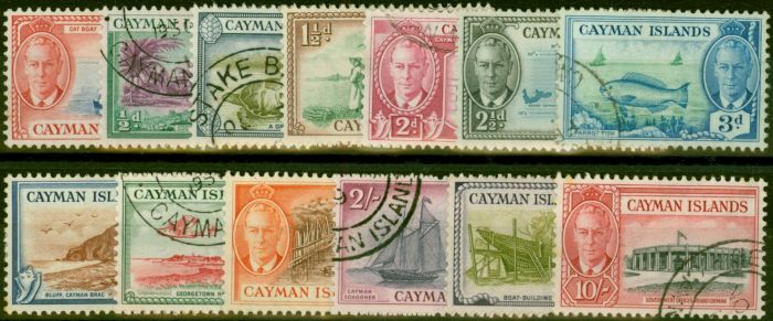 Valuable Postage Stamp from Cayman Islands 1950 Set of 13 SG135-147 V.F.U