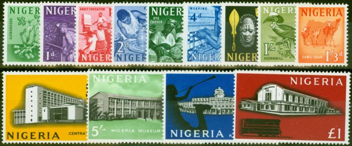 Valuable Postage Stamp from Nigeria 1961 Set of 13 SG89-101 V.F Very Lightly Mtd Mint