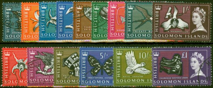 Solomon Islands 1965 Set of 15 SG112-126 V.F.U  Queen Elizabeth II (1952-2022) Collectible Stamps