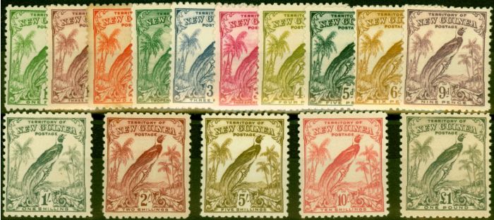 Collectible Postage Stamp from New Guinea 1932 Set of 15 SG177-189 Fine Lightly Mtd Mint