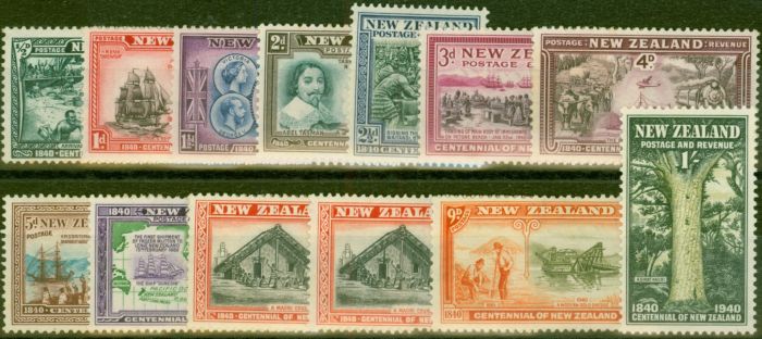 Rare Postage Stamp from New Zealand 1940 set of 13 SG613-625 Fine Mtd MInt