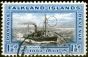 Rare Postage Stamp from Falkland Islands 1933 1 1/2d Black & Blue SG129a Break in Clouds V.F.U