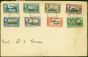 Falkland Is 1938 Set of 8 to 1s SG146-158 on 1st Day Cover 'Port Stanley C 3 JA 38' CDS . King George VI (1936-1952) Used Stamps