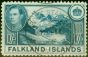 Old Postage Stamp from Falkland Islands 1948 1s Dp Dull Blue SG158c V.F.U