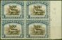 Old Postage Stamp from KUT 1942 70c on 1s Brown & Chalky Blue SG154 V.F MNH Block of 4