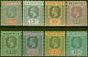 Old Postage Stamp from Mauritius 1913-21 set of 8 SG196-204c Fine Very Lightly Mtd Mint