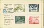 St Helena 1949 UPU set of 4 on Registered Cover to Cornwall Fine & Attractive  King George VI (1936-1952) Collectible Universal Postal Union Stamp Sets