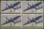 Valuable Postage Stamp from U.S.A 1941 Air 10c Bright Violet SGA903 Very Fine MNH Block of 4